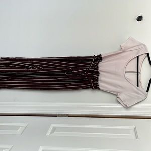 White and maroon jumpsuit